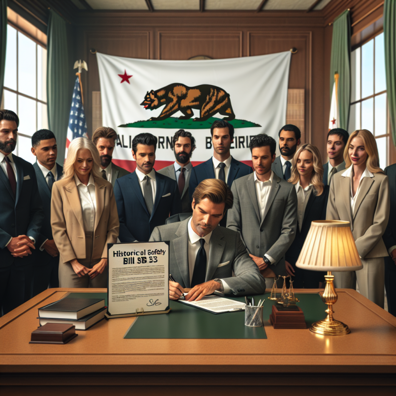 Illustration of Le gouverneur de Californie Newsom signe le projet de loi historique sur la sécurité de l'IA SB 53