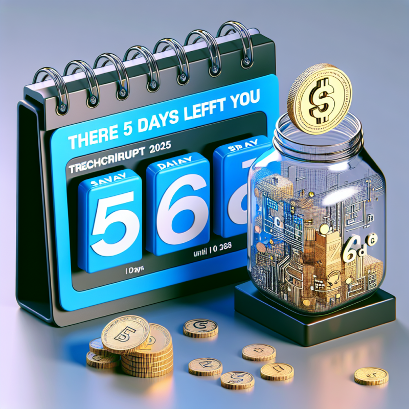 Illustration of Il reste 5 jours pour économiser jusqu'à 668 $ sur votre pass TechCrunch Disrupt 2025
