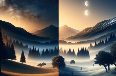 Illustration of Umbra - Un fond d’écran qui suit le mouvement mode sombre / clair de macOS | Le site de Korben