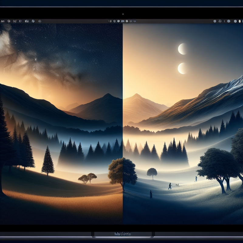 Illustration of Umbra - Un fond d’écran qui suit le mouvement mode sombre / clair de macOS | Le site de Korben