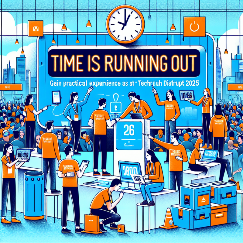 Illustration of Le temps presse : Gagnez une expérience pratique en tant que volontaire au TechCrunch Disrupt 2025