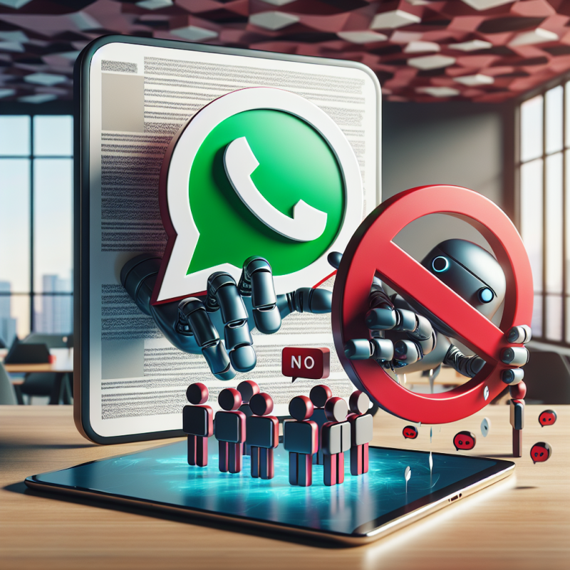 Illustration of WhatsApp modifie ses conditions pour interdire les chatbots à usage général sur sa plateforme