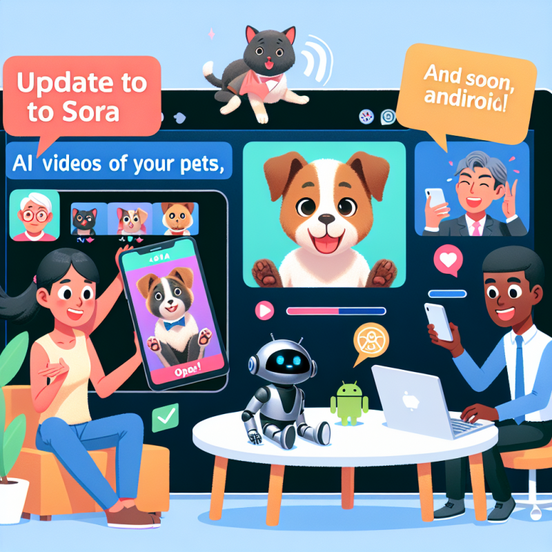 Illustration of Mise à jour de Sora : des vidéos AI de vos animaux de compagnie, de nouvelles fonctionnalités sociales, et bientôt, une version Android