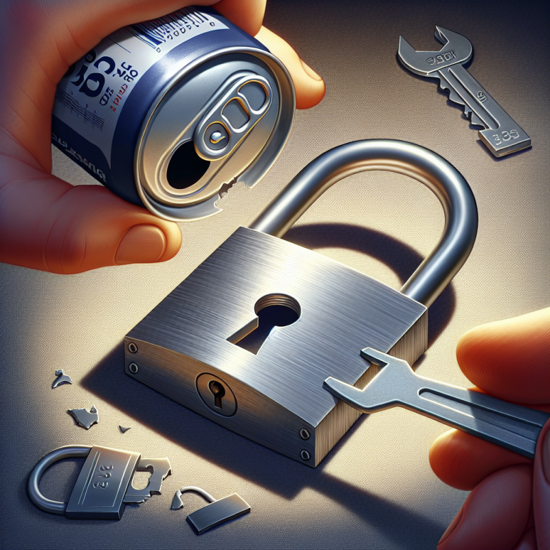 Illustration of Un cadenas à 130$ ouvert avec une simple canette - L'énorme fail de Proven Industries | Le site de Korben