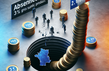 Illustration of "Une perte monumentale de 3% du PIB": l'absentéisme coûte 17 milliards par an à la Sécu mais surtout 100 milliards d'euros à l'ensemble de l'économie française