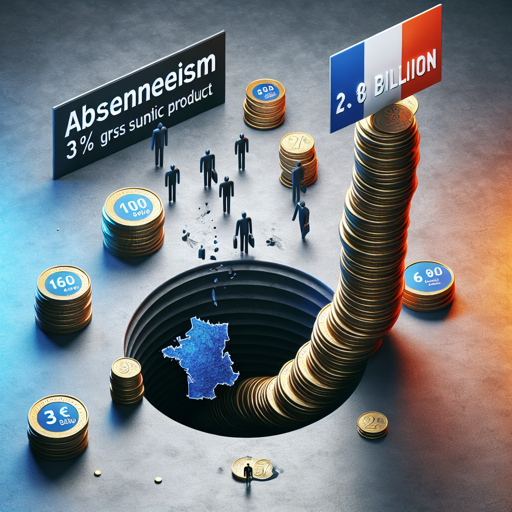 Illustration of "Une perte monumentale de 3% du PIB": l'absentéisme coûte 17 milliards par an à la Sécu mais surtout 100 milliards d'euros à l'ensemble de l'économie française