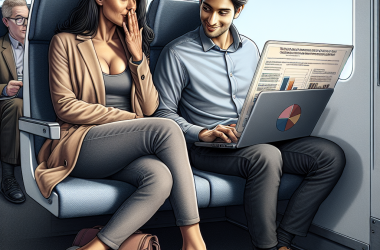 Illustration of "Mon voisin de train me laisse lire le plan stratégique confidentiel de Total" : ces voyageurs qui font de grosses bourdes en se laissant espionner par leur voisin curieux