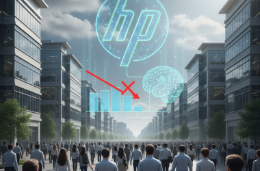 Illustration of Une première pour une très grosse entreprise : le fabricant d'ordinateurs HP supprime 10% de ses effectifs et fait un lien direct entre ces milliers de postes supprimés et l'adoption de l'IA