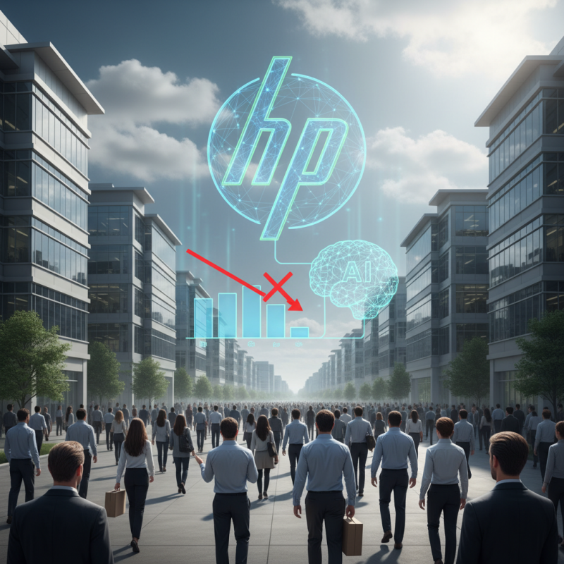 Illustration of Une première pour une très grosse entreprise : le fabricant d'ordinateurs HP supprime 10% de ses effectifs et fait un lien direct entre ces milliers de postes supprimés et l'adoption de l'IA