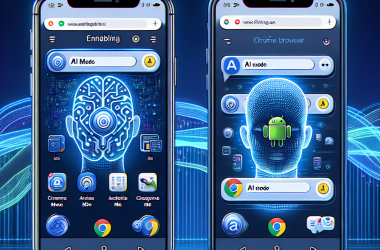 Illustration of Google facilite l'accès au mode IA dans Chrome sur iOS et Android