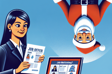 Illustration of "On marche sur la tête": diplômée d'un bac +5 en finances, elle se voit suggérer un emploi de père Noël par l'algorithme de France Travail