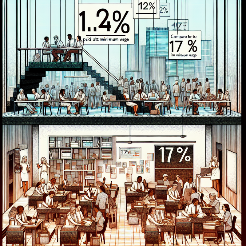Illustration of 12,4 % des salariés en France sont payés au Smic, contre 17 % en 2023
