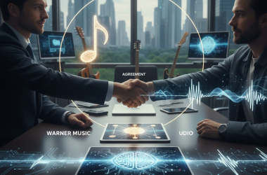 Illustration of Warner Music règle un litige sur les droits d'auteur avec Udio et signe un accord pour une plateforme musicale basée sur l'IA