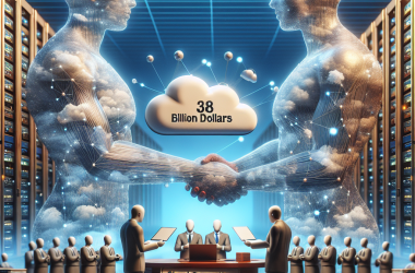 Illustration of OpenAI et Amazon signent un accord de 38 milliards de dollars pour des services de cloud computing