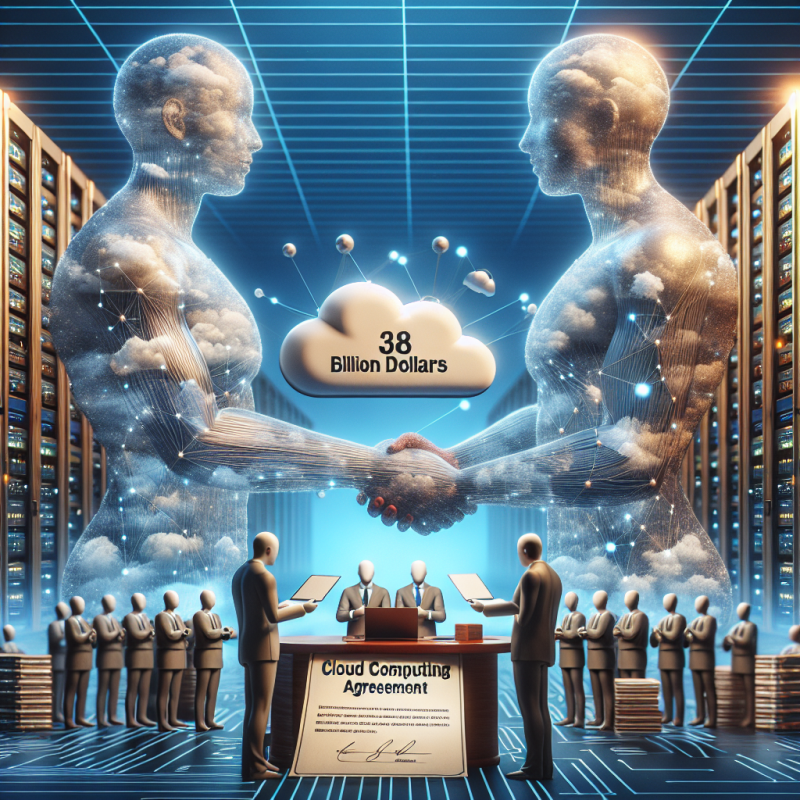 Illustration of OpenAI et Amazon signent un accord de 38 milliards de dollars pour des services de cloud computing