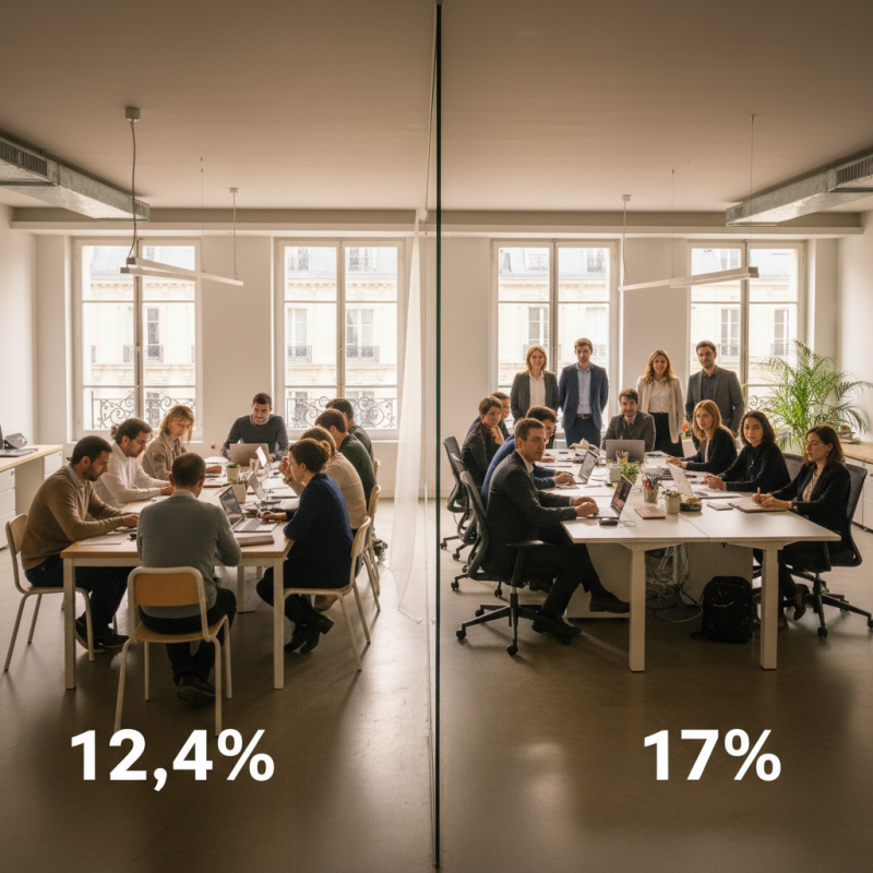 Illustration of 12,4% des salariés en France sont payés au SMIC, contre 17% en 2023