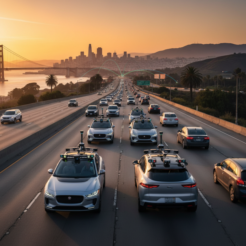 Illustration of Waymo obtient l'autorisation réglementaire d'étendre ses services dans la baie de San Francisco et le sud de la Californie