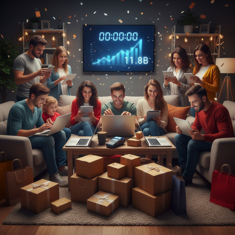 Illustration of Black Friday établit un record de dépenses en ligne de 11,8 milliards de dollars, selon Adobe