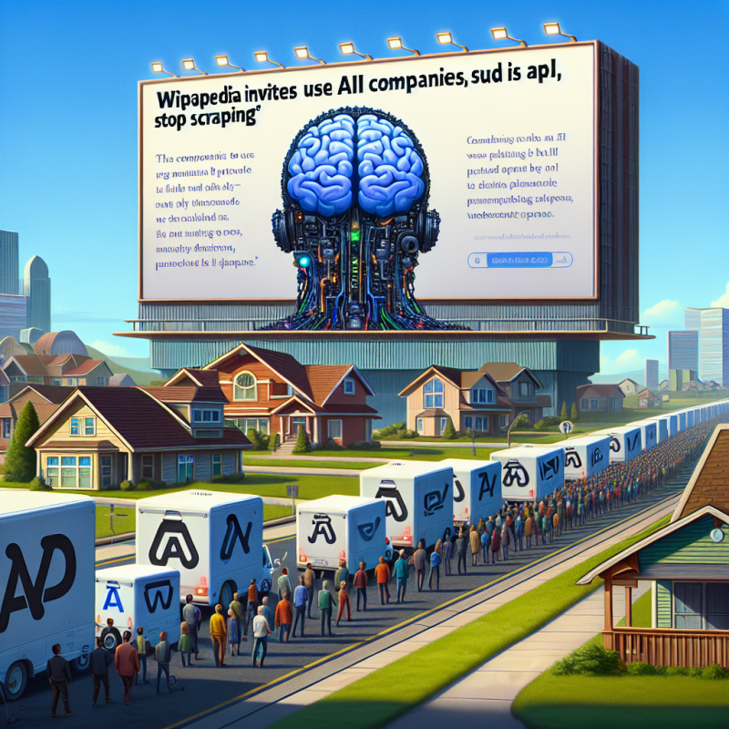 Illustration of Wikipedia appelle les entreprises d'IA à utiliser son API payante et à cesser le scraping