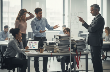 Illustration of Frustration, hiérarchie, contrôle... Pourquoi le management à la française empêche les salariés de trouver du sens à leur travail