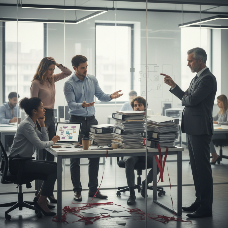 Illustration of Frustration, hiérarchie, contrôle... Pourquoi le management à la française empêche les salariés de trouver du sens à leur travail