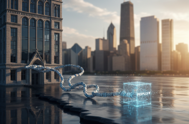 Illustration of Chicago Tribune poursuit Perplexity