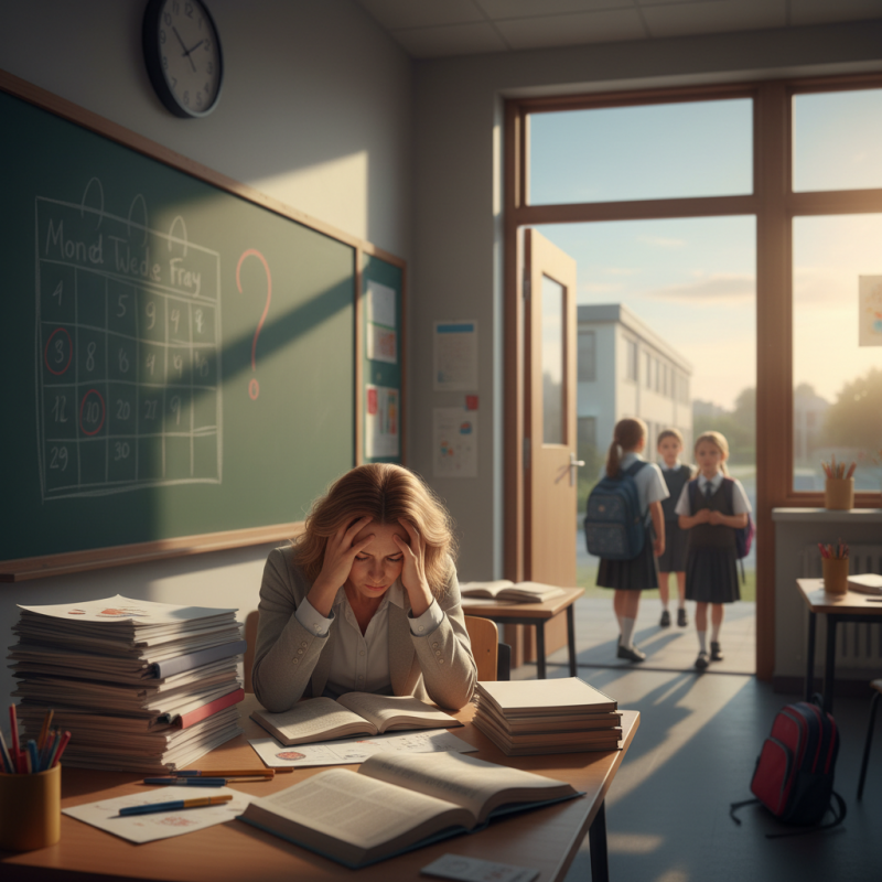 Illustration of Ils font 26 heures sup' par semaine sans compensation : la pénurie d'enseignants est telle en Angleterre qu'émerge l'idée de la semaine de 4 jours "devant les élèves"