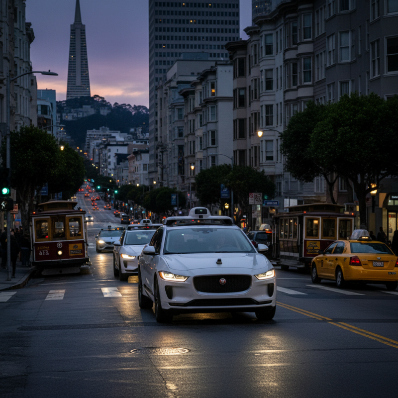 Illustration of Waymo reprend son service à San Francisco après que des robotaxis se soient arrêtés lors de la panne d'électricité