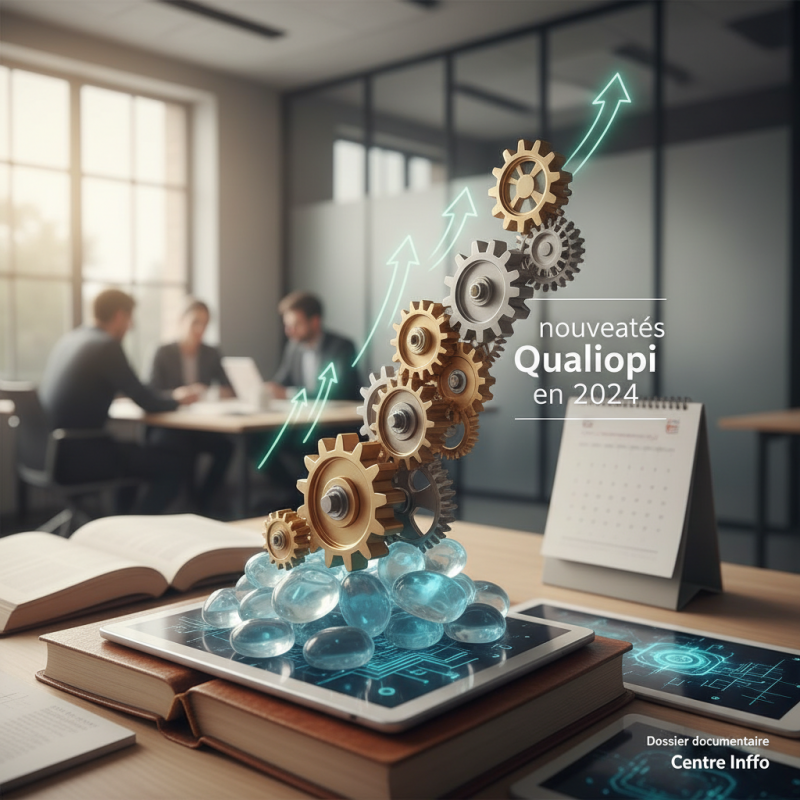 Illustration of [Dossier documentaire] Qualité en formation : les nouveautés Qualiopi en 2024 - Edition avril 2024 - Centre Inffo