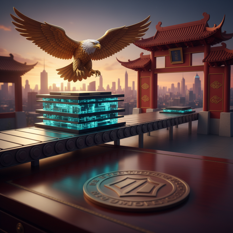 Illustration of Le Département du Commerce autorise l'exportation des puces Nvidia H200 vers la Chine