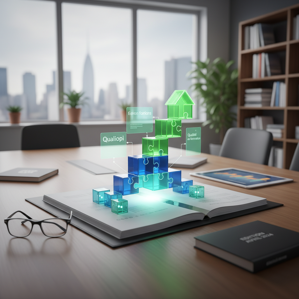 Illustration of [Dossier documentaire] Qualité en formation : les nouveautés Qualiopi en 2024 - Edition avril 2024 - Centre Inffo