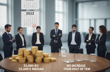 Illustration of Un salaire médian de 55.000 euros mais pas d'augmentation pour la moitié d'entre eux : les cadres français bien moins lotis que l'année dernière