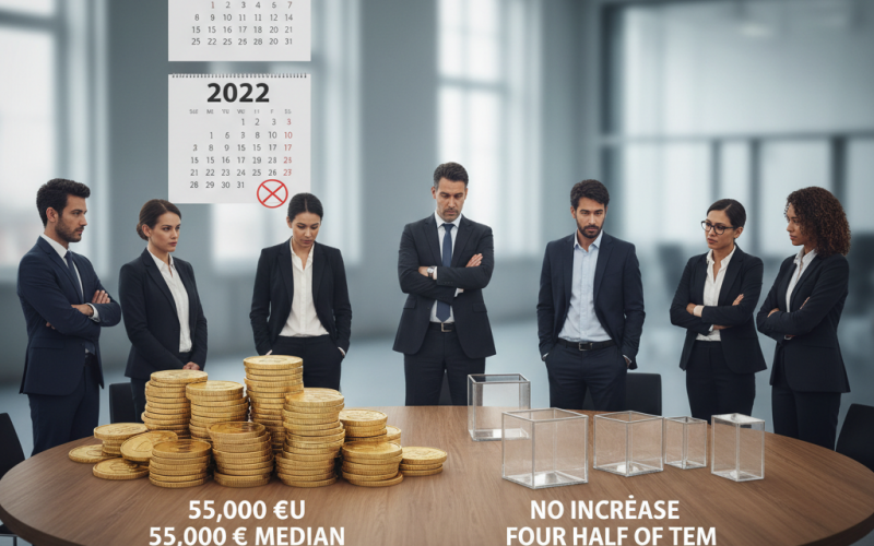 Illustration of Un salaire médian de 55.000 euros mais pas d'augmentation pour la moitié d'entre eux : les cadres français bien moins lotis que l'année dernière