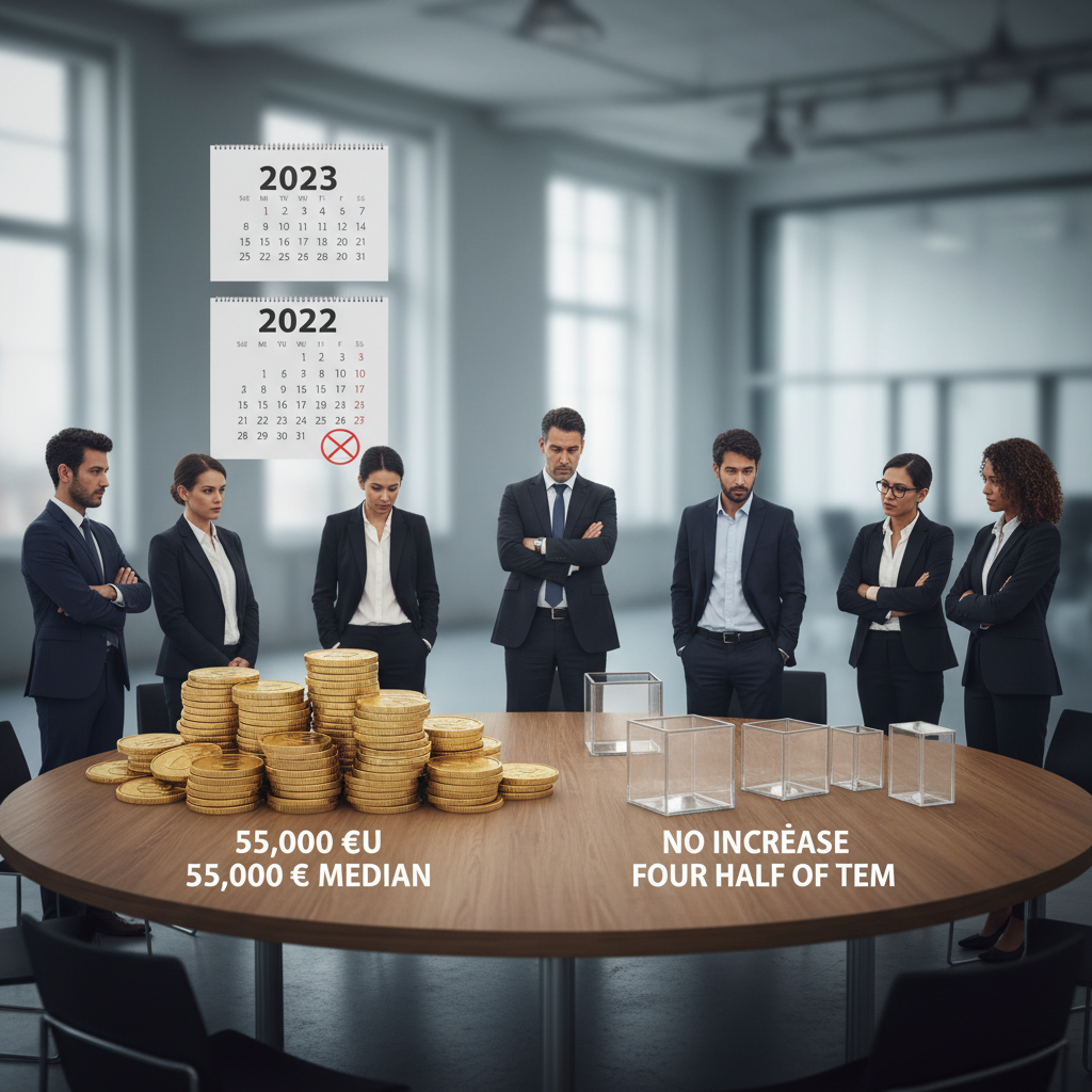 Illustration of Un salaire médian de 55.000 euros mais pas d'augmentation pour la moitié d'entre eux : les cadres français bien moins lotis que l'année dernière