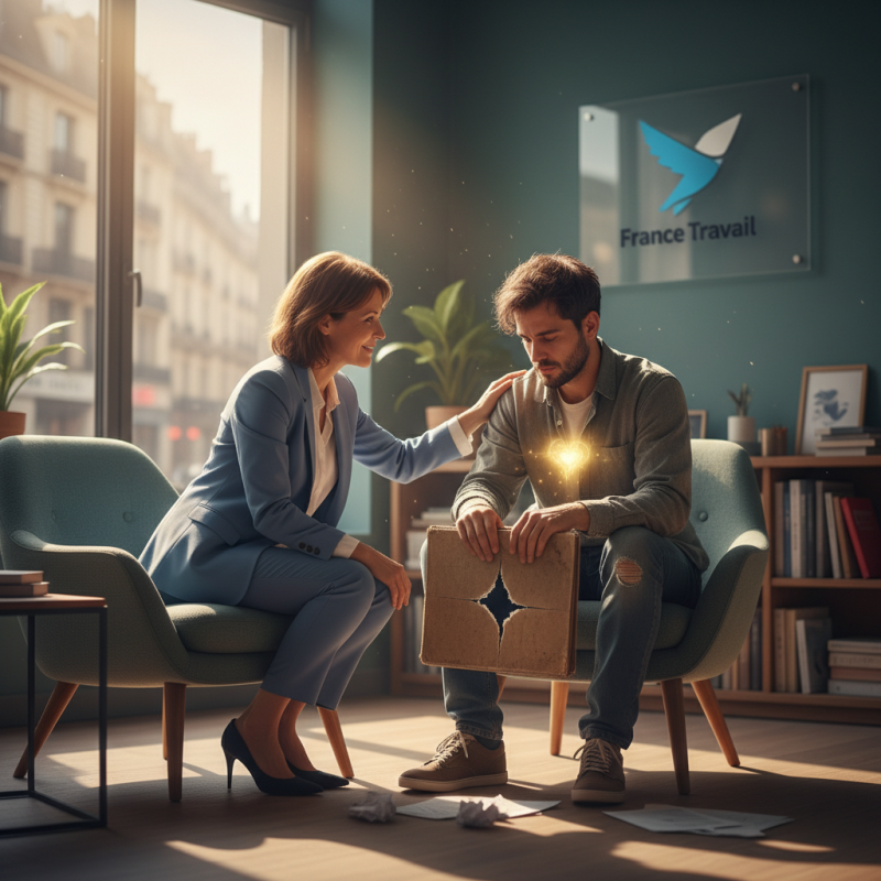 Illustration of Mal-être, stigmatisation sociale, perte de confiance... Les psychologues de France Travail doivent panser les blessures des chômeurs