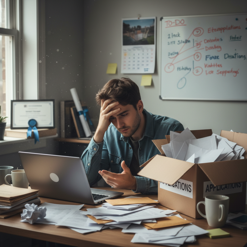 Illustration of 57% ont postulé plus de 30 fois avant de trouver un poste : les jeunes diplômés d'un bac +5 ont de plus en plus de mal à s'insérer sur le marché du travail