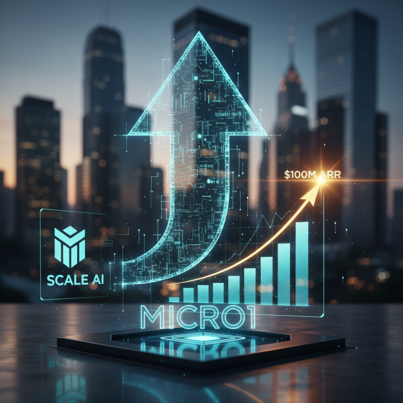 Illustration of Micro1, un concurrent de Scale AI, revendique un dépassement de 100 millions de dollars de revenus annuels récurrents