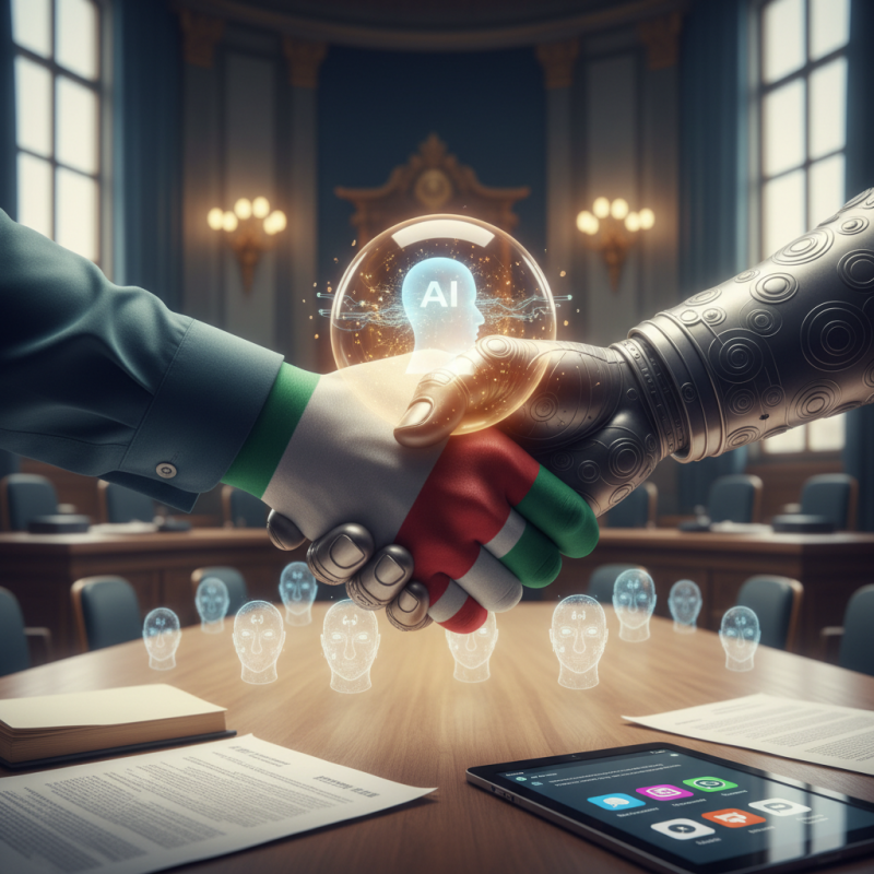 Illustration of L'Italie ordonne à Meta de suspendre sa politique interdisant les chatbots AI concurrents sur WhatsApp