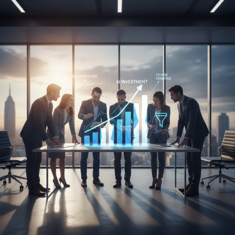 Illustration of Les investisseurs prévoient une augmentation des dépenses des entreprises en IA en 2026 — avec moins de fournisseurs