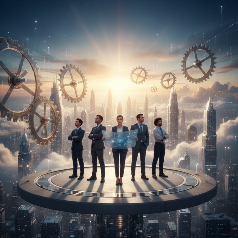 Illustration of TIME nomme les « Architectes de l'IA » Personne de l'Année