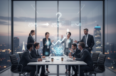 Illustration of Les VC prévoient une forte adoption de l’IA en entreprise en 2026 — encore une année de promesses?