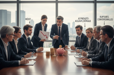 Illustration of Il veut faire d'importantes économies sur les ruptures conventionnelles : après avoir boudé la première rencontre, le Medef participera bien à la négociation assurance-chômage
