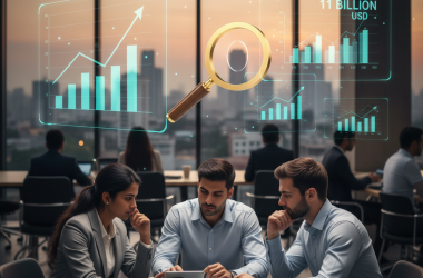 Illustration of Le financement des startups en Inde atteint 11 milliards de dollars en 2025, alors que les investisseurs deviennent plus sélectifs