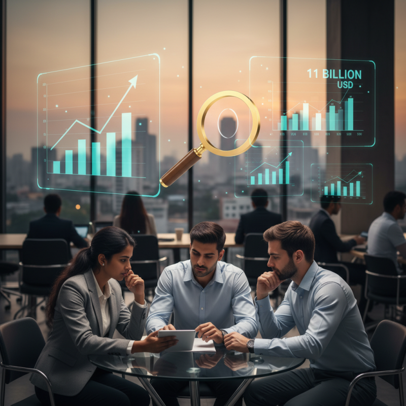 Illustration of Le financement des startups en Inde atteint 11 milliards de dollars en 2025, alors que les investisseurs deviennent plus sélectifs