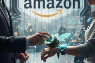Illustration of Pourquoi Amazon a acheté Bee, un wearable AI
