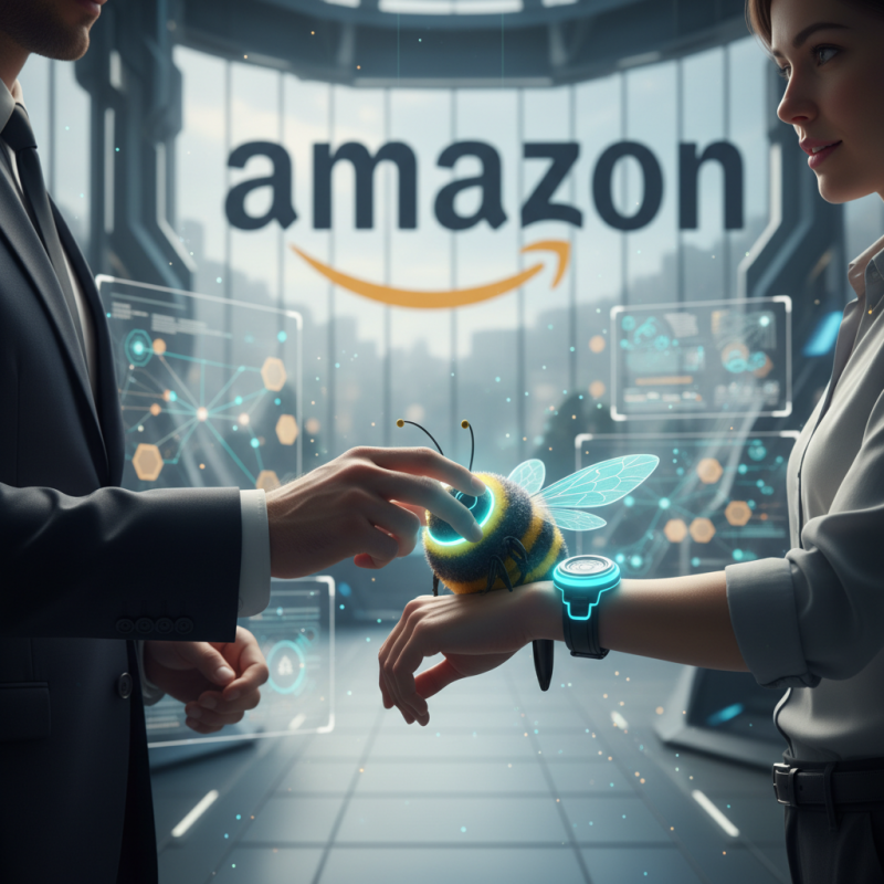 Illustration of Pourquoi Amazon a acheté Bee, un wearable AI