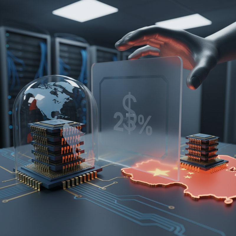 Illustration of Les États-Unis imposent une surtaxe de 25 % sur les puces AI Nvidia destinées à la Chine