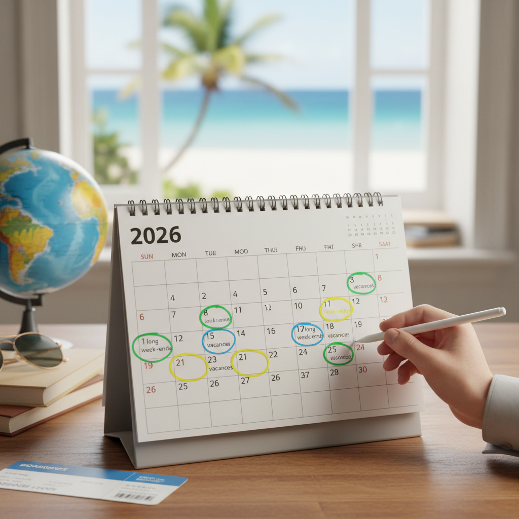 Illustration of Longs week-ends, vacances... Comment poser judicieusement ses congés en 2026 pour obtenir jusqu'à 50 jours de repos