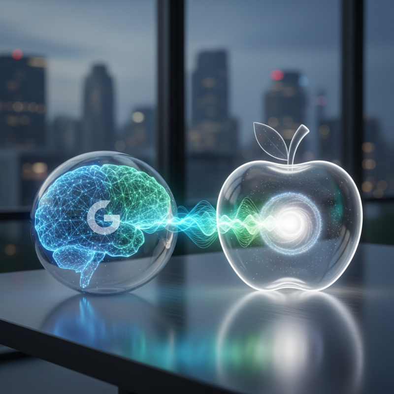 Illustration of Gemini de Google pour alimenter les fonctionnalités d'IA d'Apple comme Siri