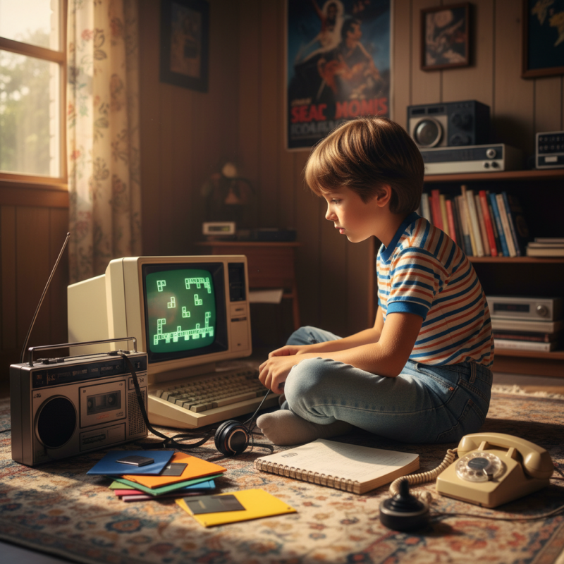 Illustration of Enfant des années 80 - C'était comment la technologie avant Internet ? | Le site de Korben